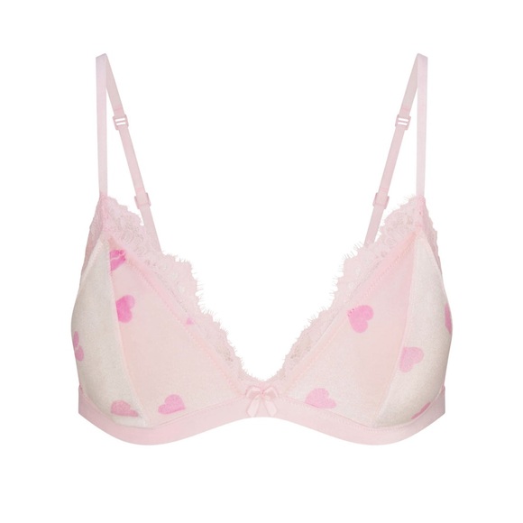 SKIMS VELVET LACE TRIANGLE BRALETTE. NWT L - Picture 4 of 6